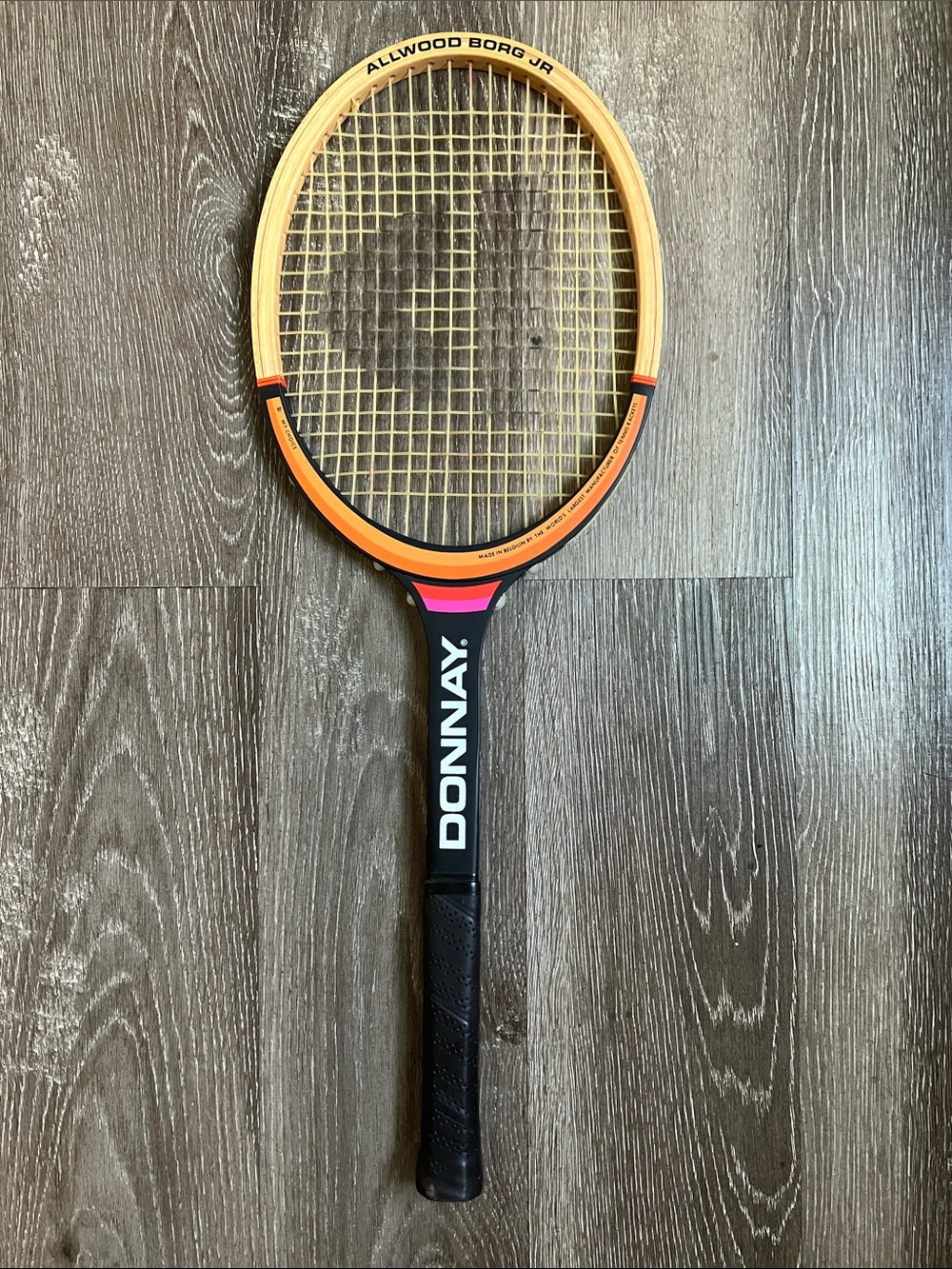 vintage Donnay Allwood Bjorn Borg Junior wooden tennis racket